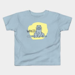 Funny scottish fold cat Kids T-Shirt